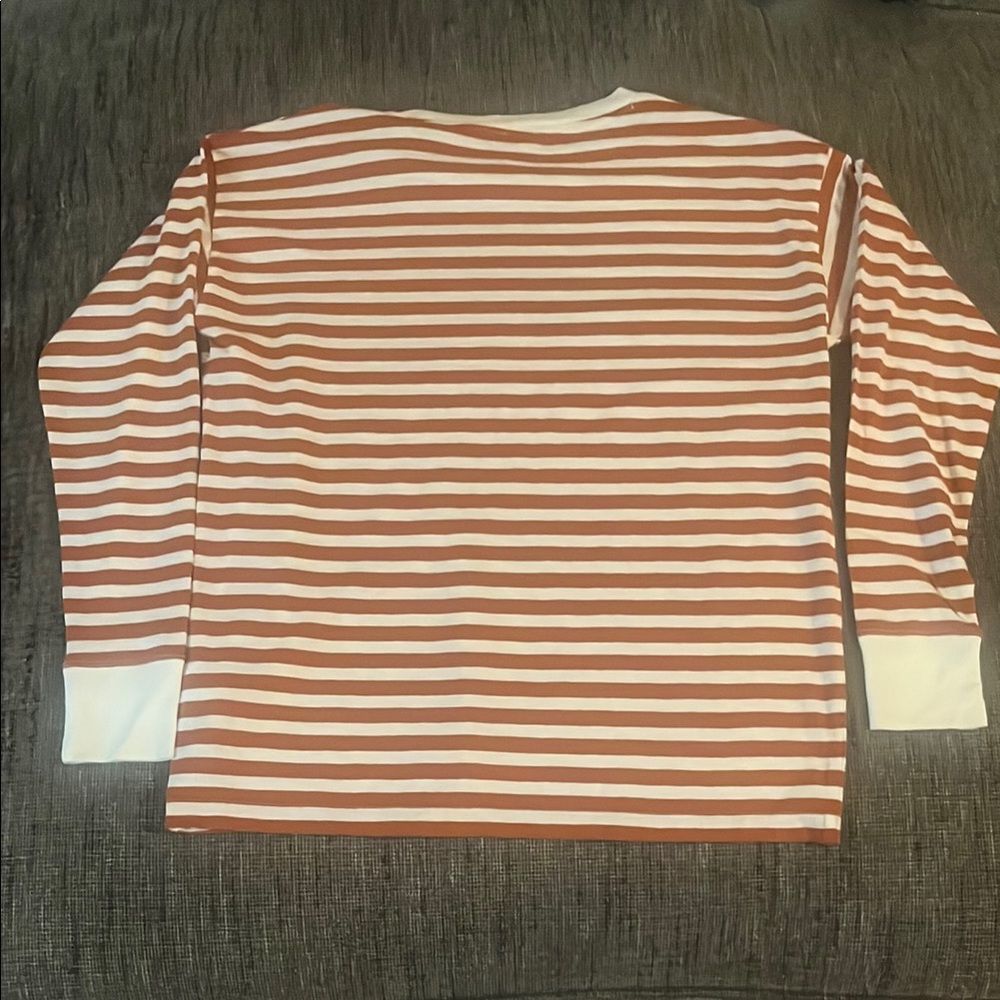 J. Crew brown and White Striped Long Sleeve Tee - Picture 5 of 5